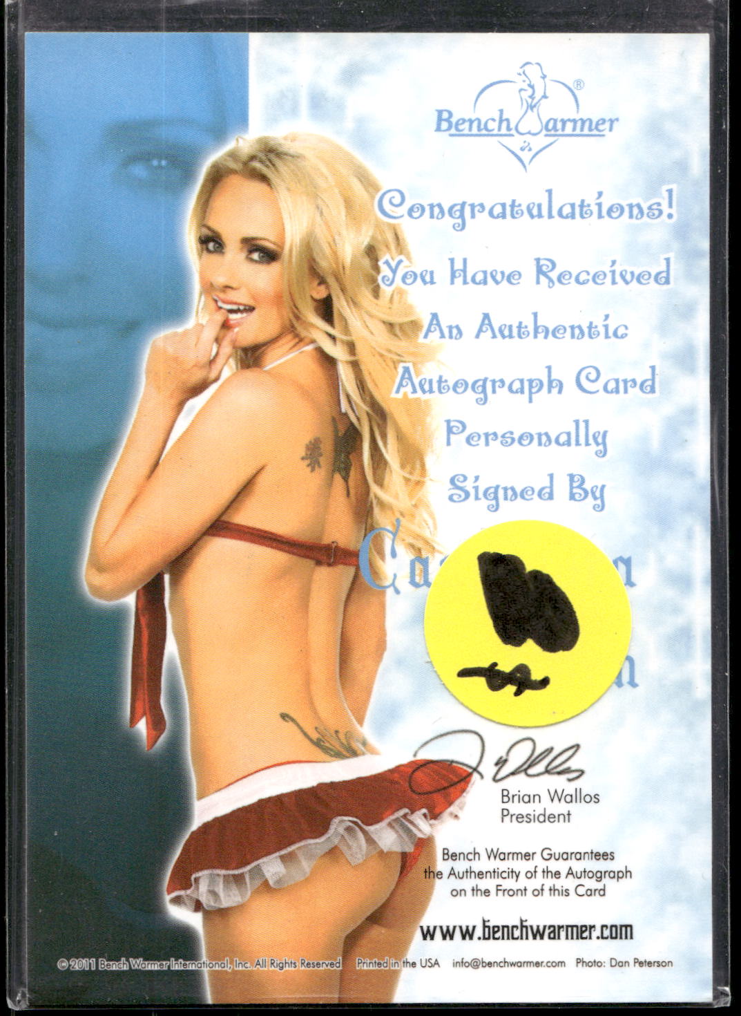 2012 Bench Warmer Holiday Cassandra Lynn Holiday Autographs