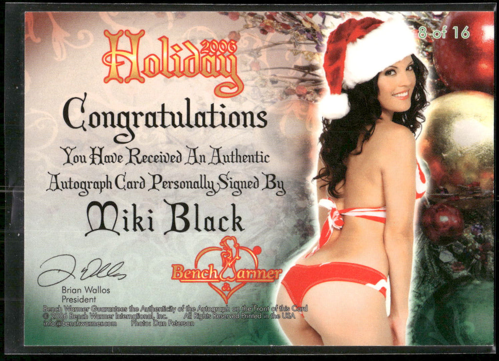 2006 Bench Warmer Holiday Series #8 Miki Black Holiday Autographs