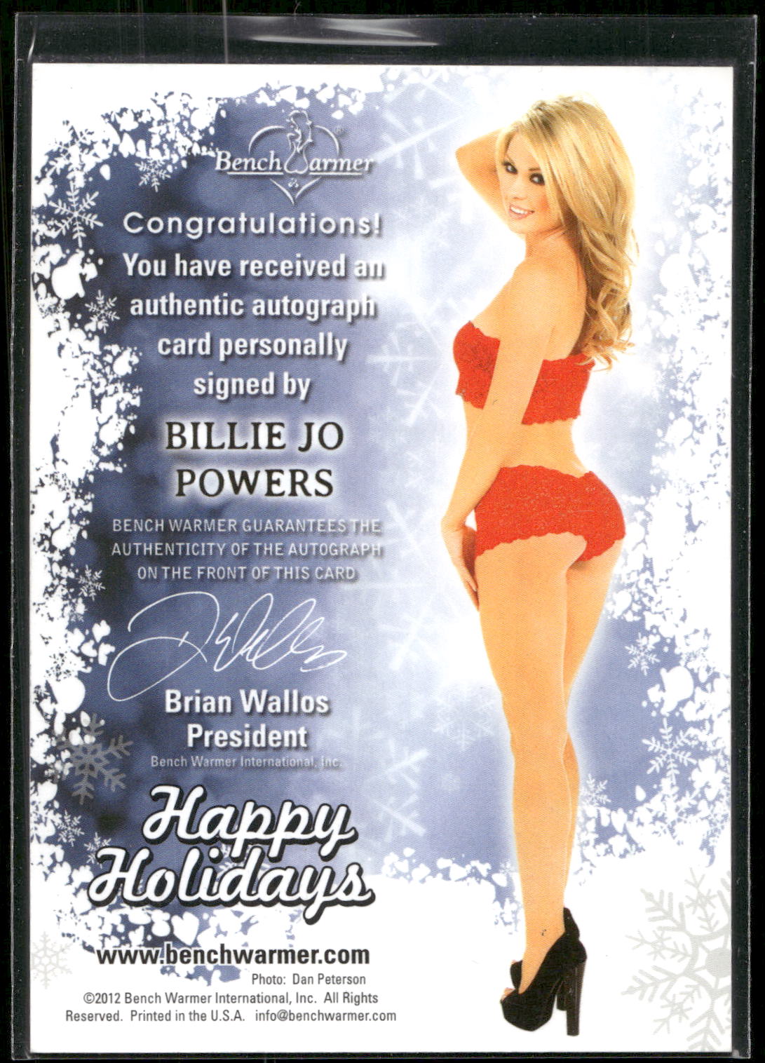 2012 Bench Warmer Holiday #NNO Billie Jo Powers