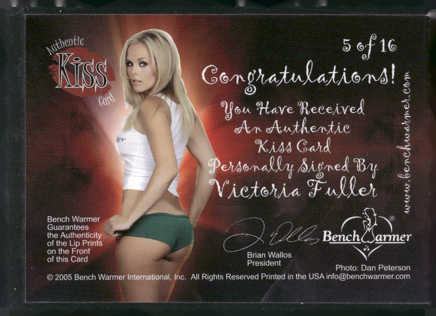 2005 Bench Warmer #5 Victoria Fuller Kiss