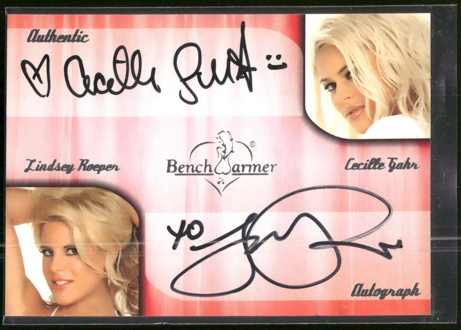 2006 Bench Warmer #CT-4 Cecille Gahr and Lindsey Roeper Autograph