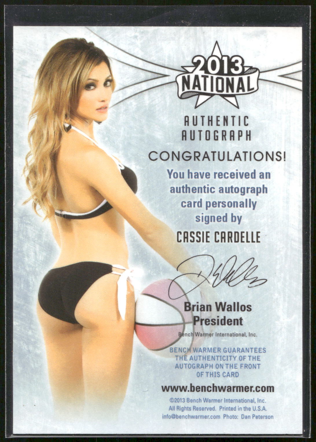 2013 Bench Warmer National Cassie Cardelle Autographs