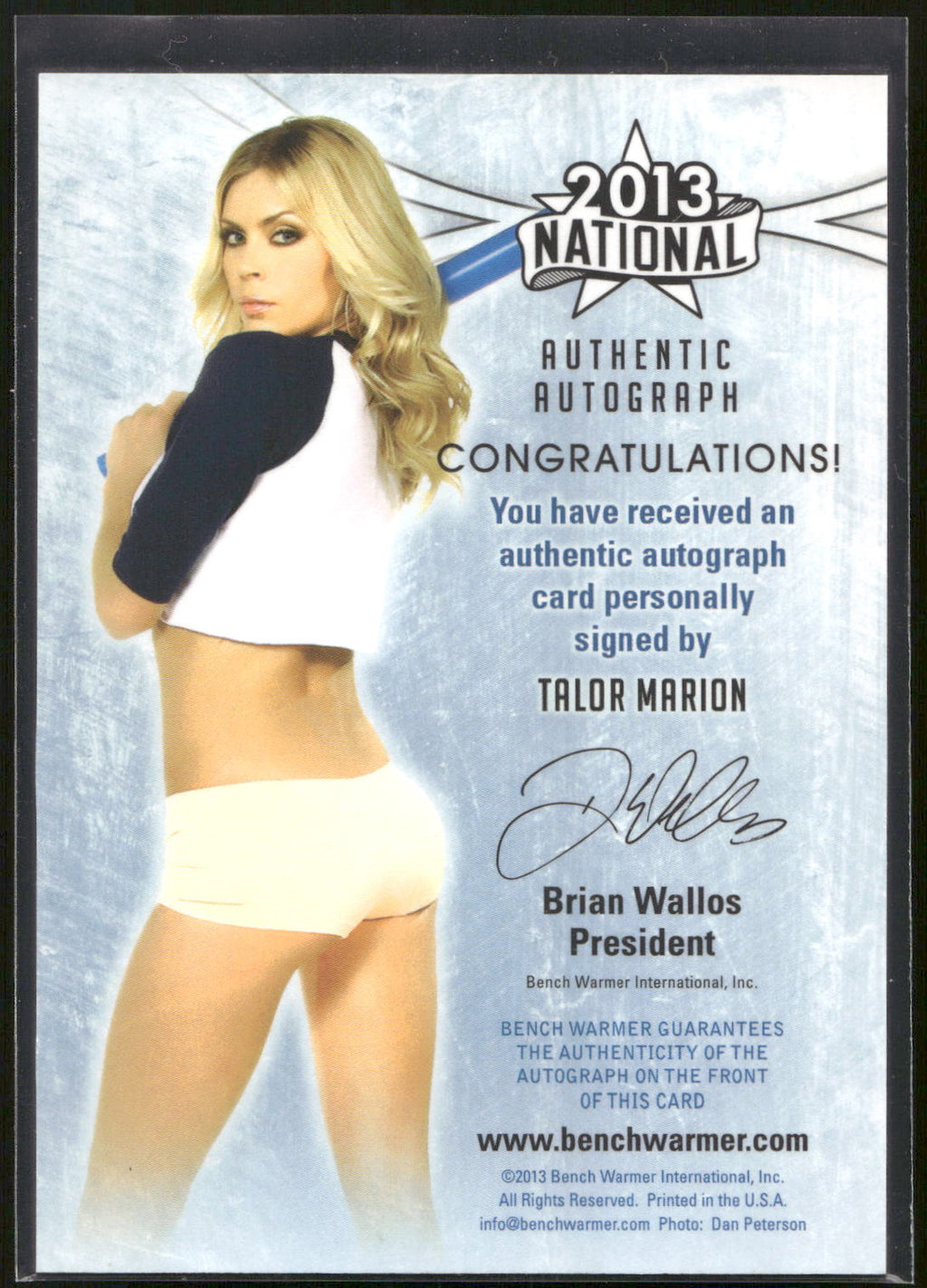 2013 Bench Warmer National Talor Marion Autographs