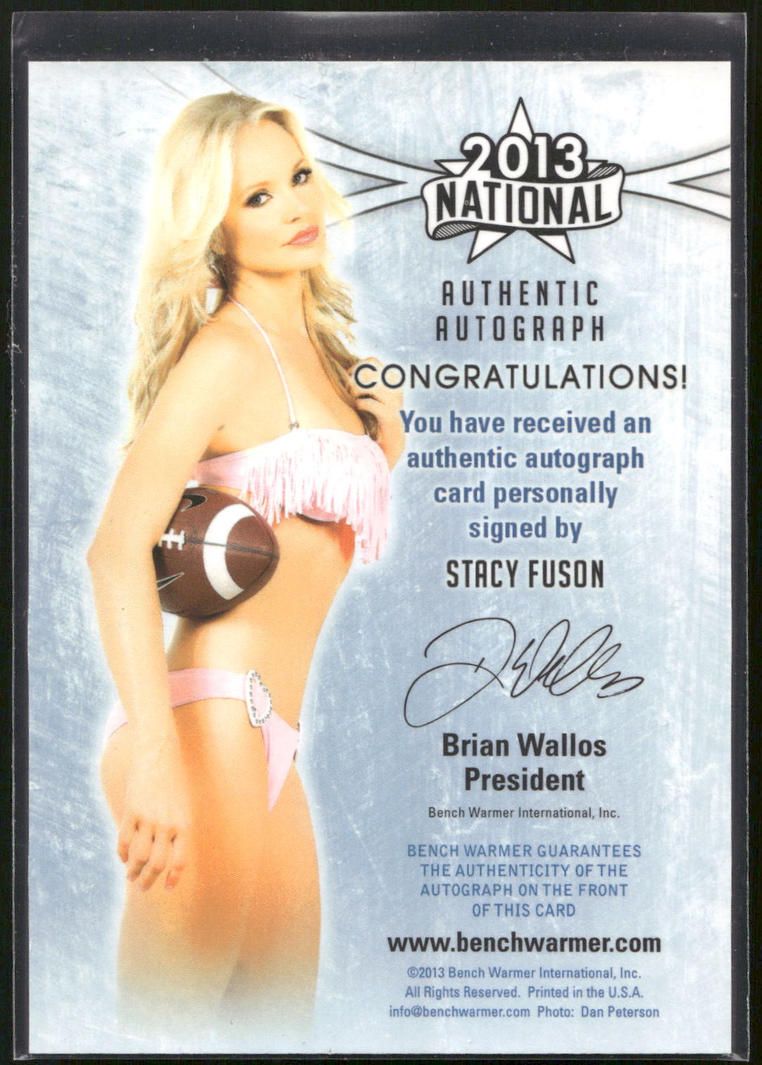 2013 Bench Warmer National Stacy Fuson Autographs