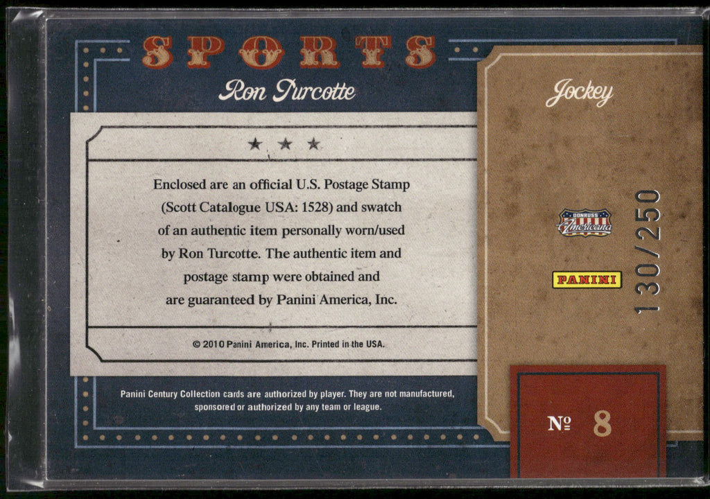 2010 Panini Century #8 Ron Turcotte Souvenir Stamps