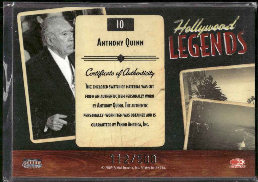 2009 Donruss Americana #10 Anthony Quinn Hollywood Legends Material