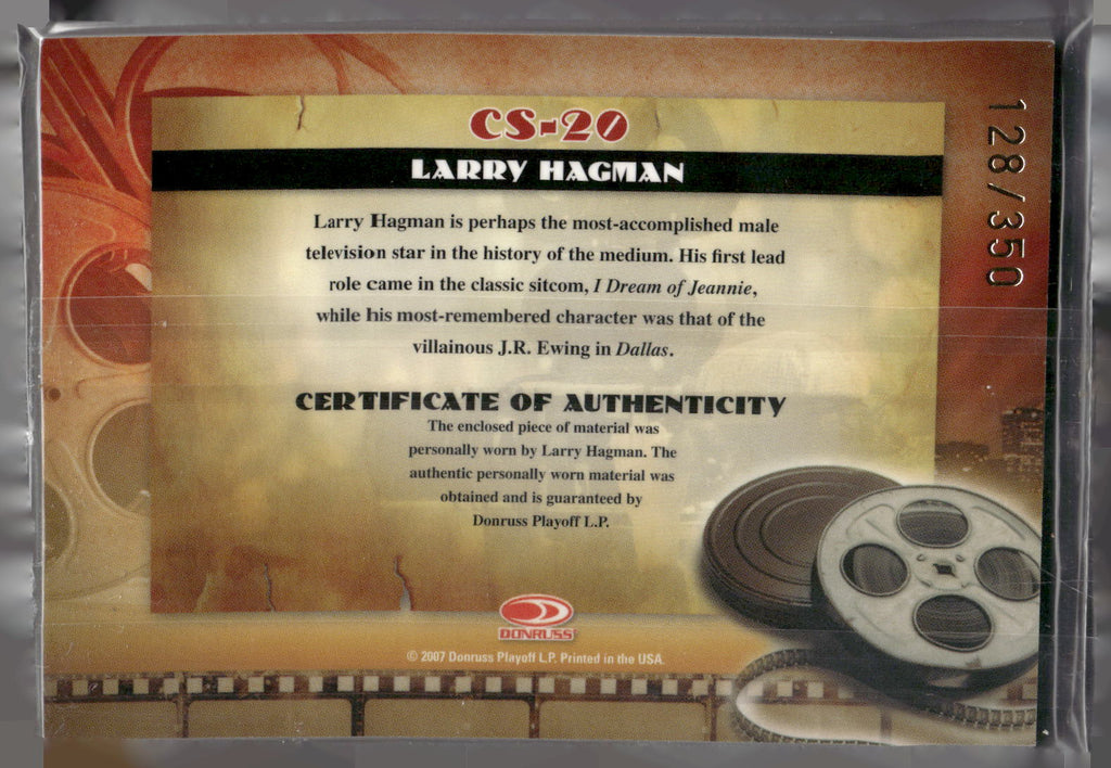 2007 Donruss Americana #CS-20 Larry Hagman Cinema Stars Material