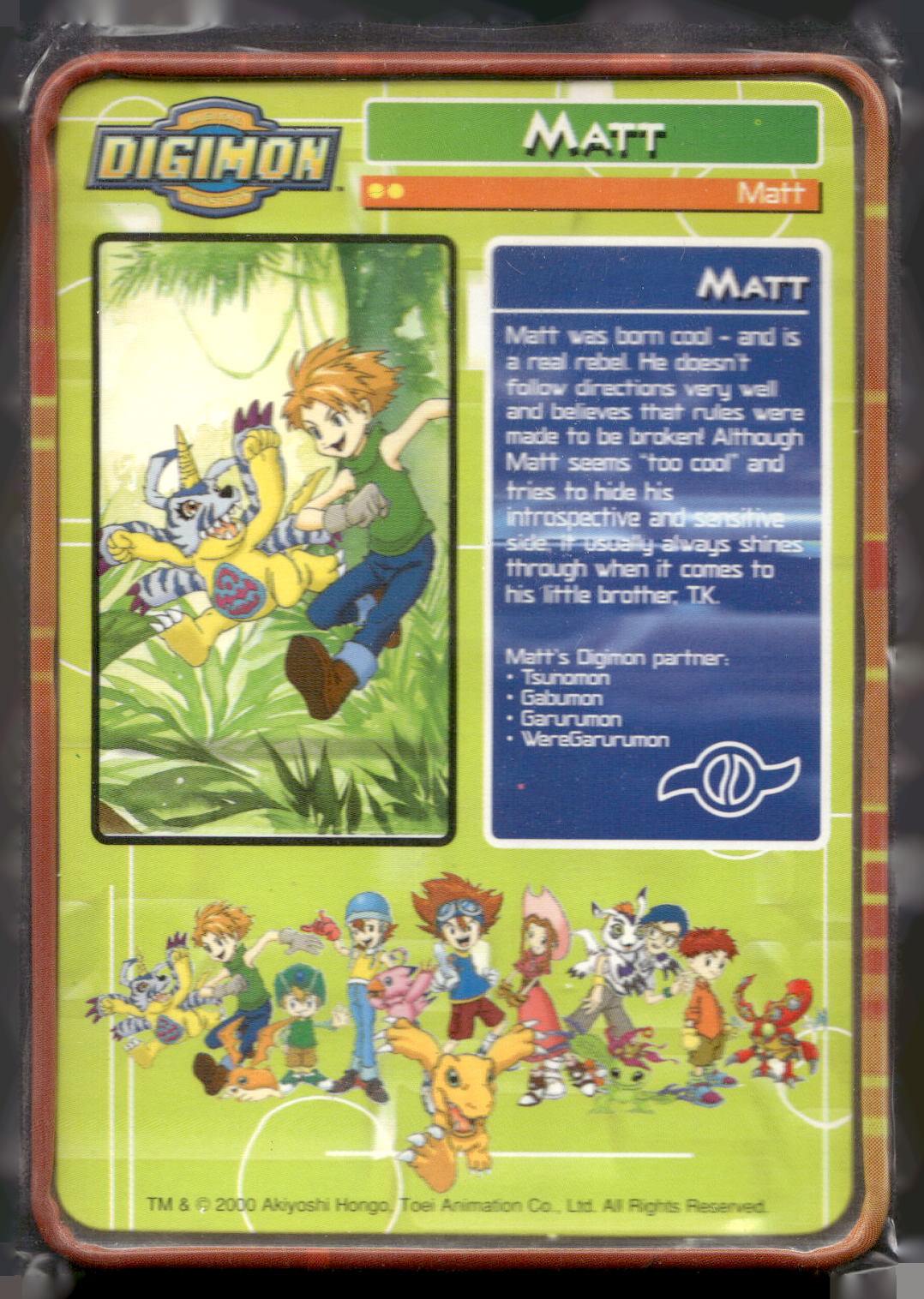 2000 Taco Bell Digimon Movie Promo Metal Trading Card # Matt