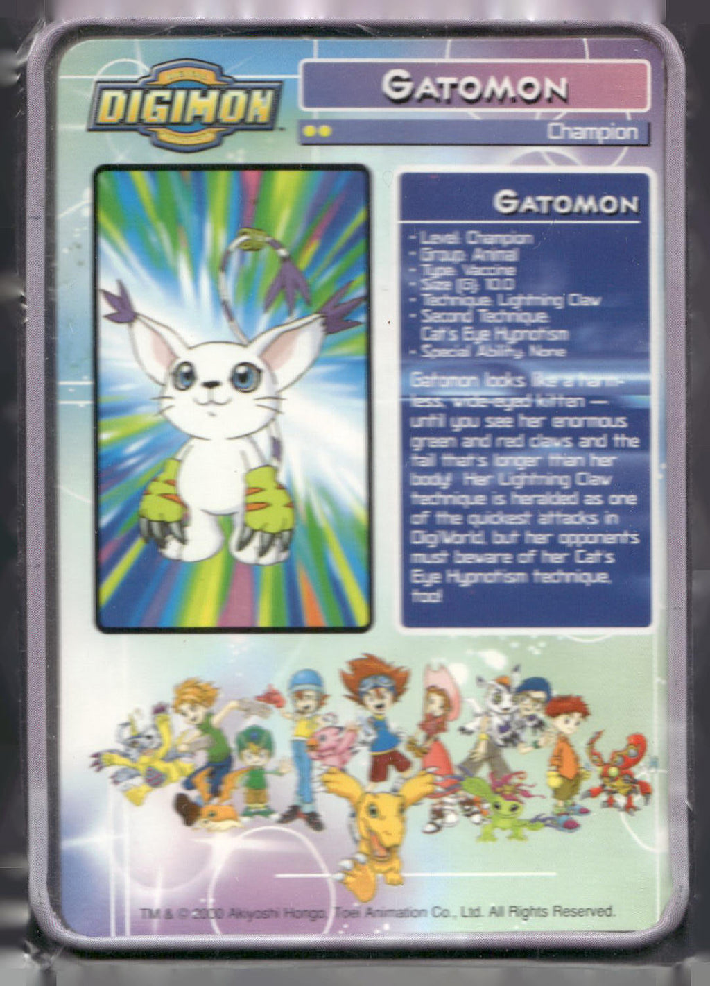 2000 Taco Bell Digimon Movie Promo Metal Trading Card # Gatomon