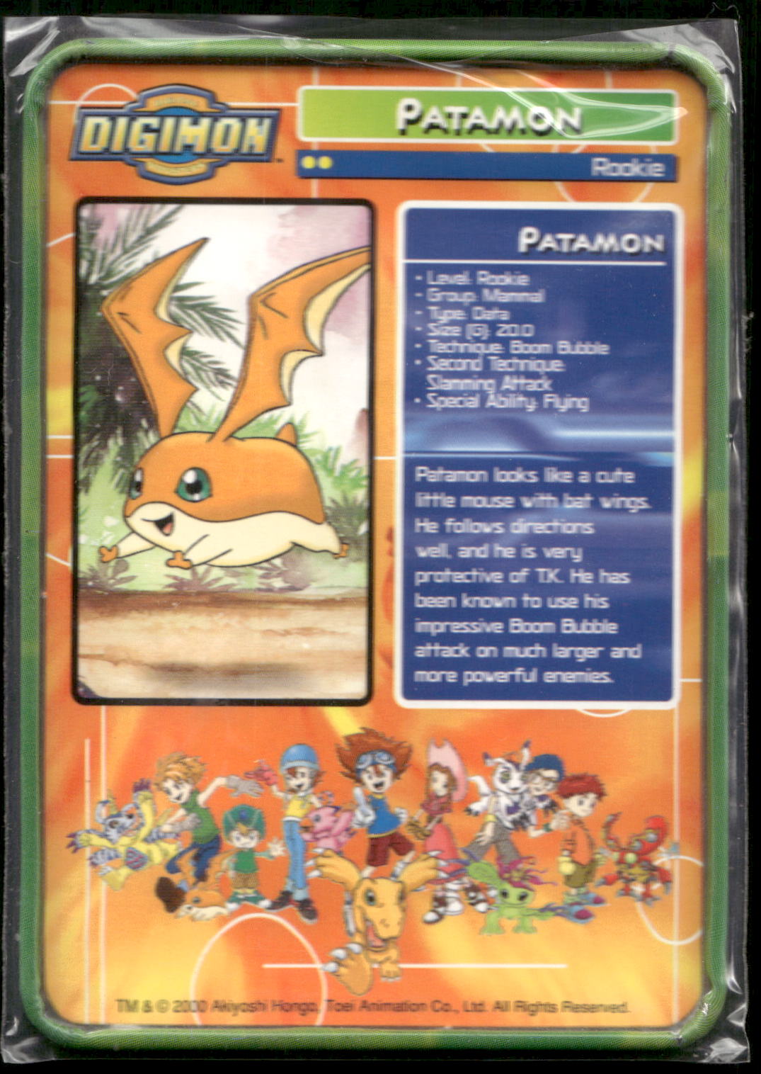 2000 Taco Bell Digimon Movie Promo Metal Trading Card # Patamon