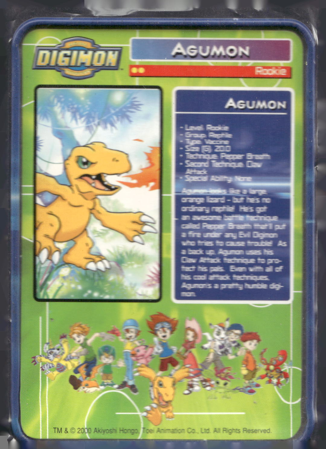 2000 Taco Bell Digimon Movie Promo Metal Trading Card # Agumon