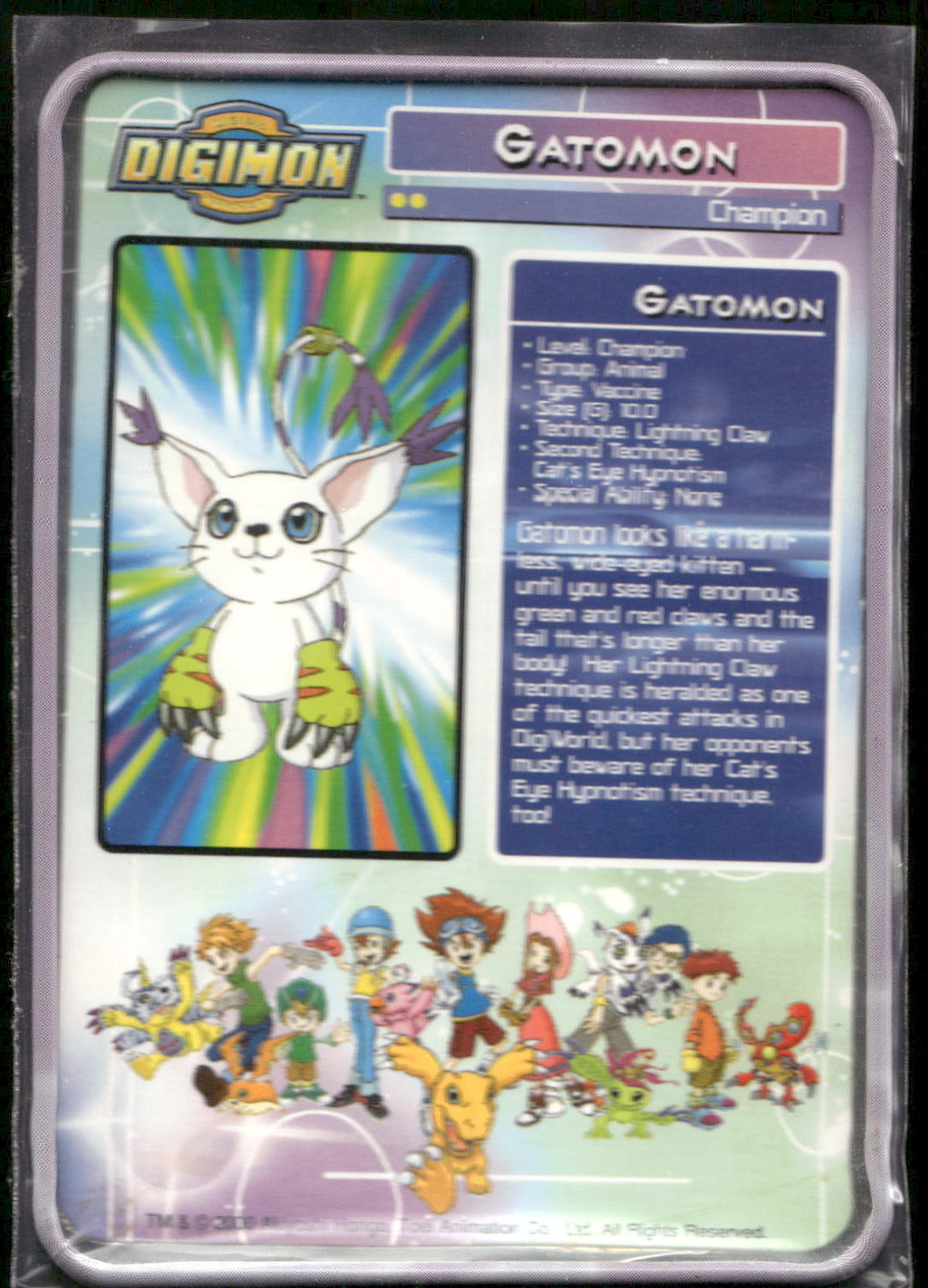 2000 Taco Bell Digimon Movie Promo Metal Trading Card # Gatomon
