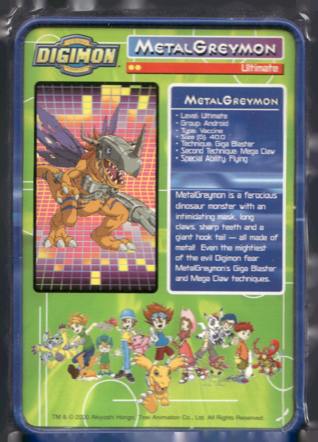 2000 Taco Bell Digimon Movie Promo Metal Trading Card # Metal Greymon