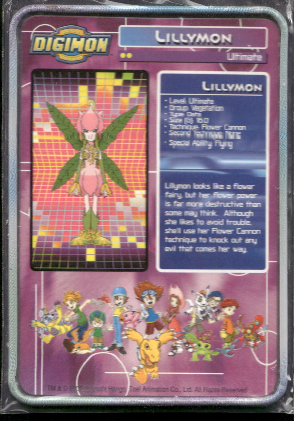 2000 Taco Bell Digimon Movie Promo Metal Trading Card # Lillymon