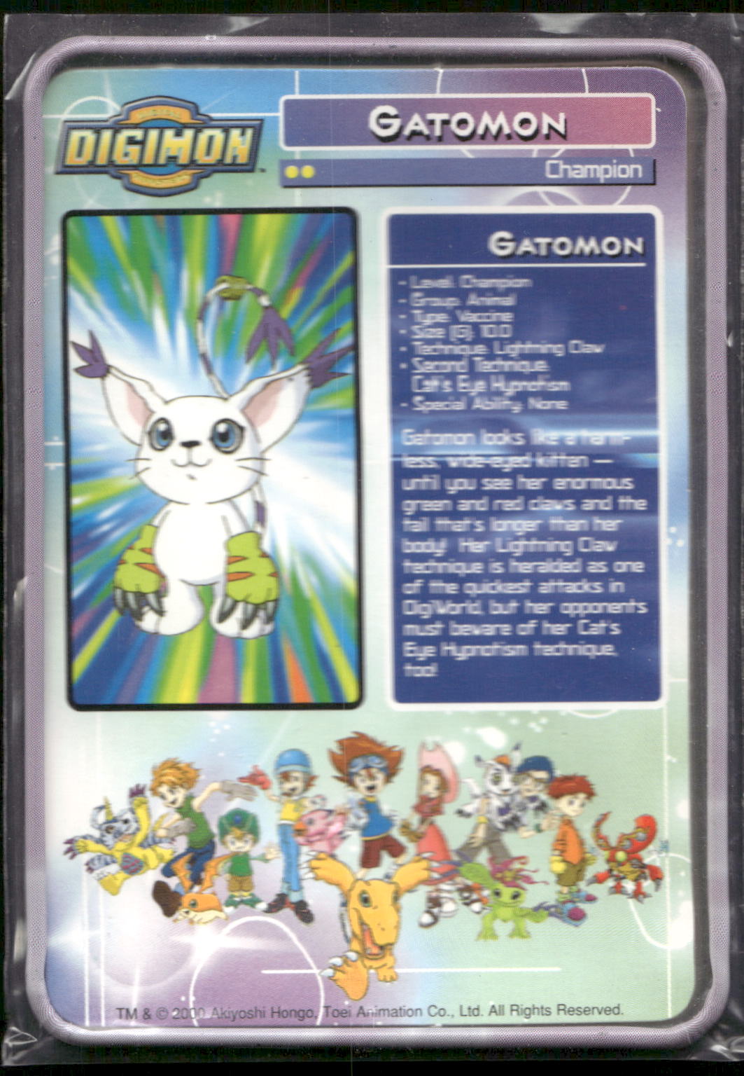 2000 Taco Bell Digimon Movie Promo Metal Trading Card # Gatomon
