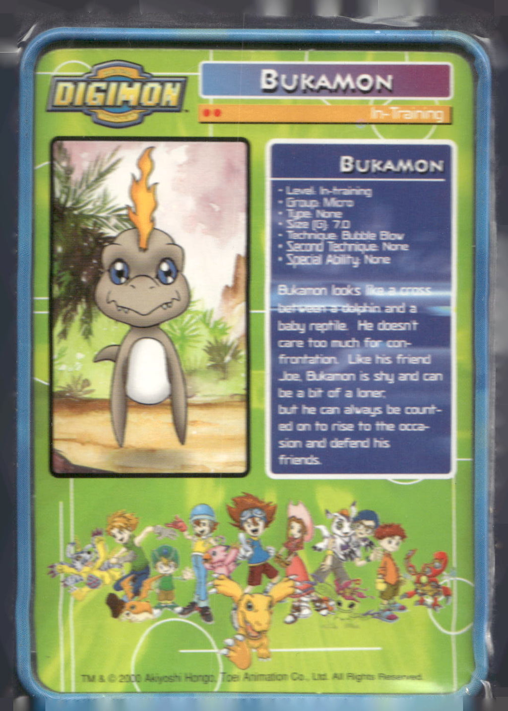 2000 Taco Bell Digimon Movie Promo Metal Trading Card # Bukamon