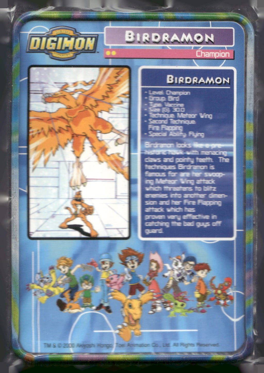 2000 Taco Bell Digimon Movie Promo Metal Trading Card # Birdramon