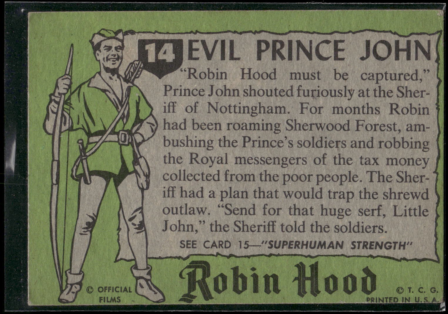 1957 Topps Robin Hood #14 Evil Prince John