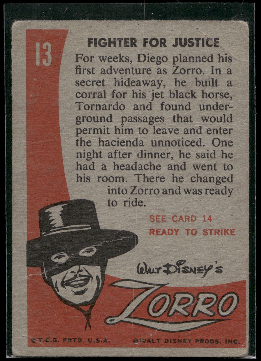 1958 Topps Zorro #13 Fighter for Justice