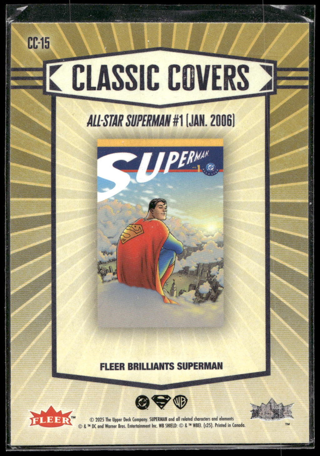 2025 Fleer Brilliants Superman #CC-15 All-Star Superman #1 Classic Covers
