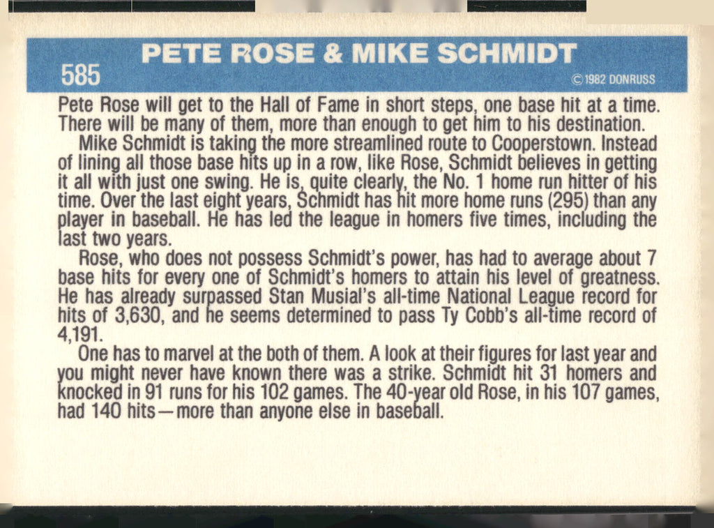 1982 Donruss #585 Phillies Finest