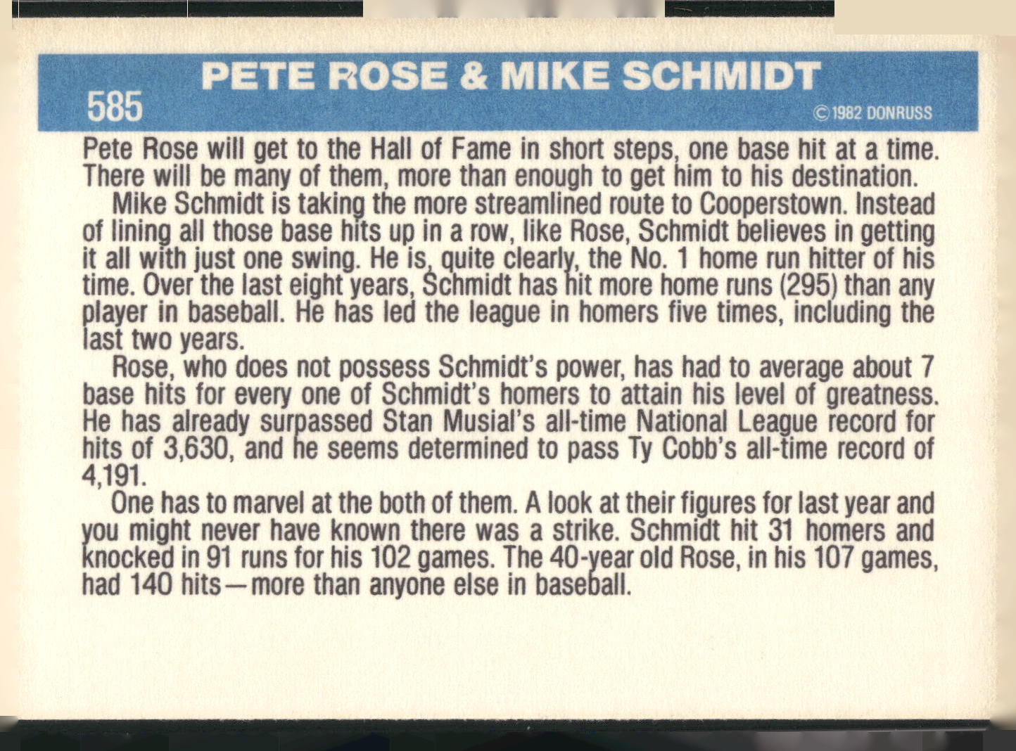 1982 Donruss #585 Phillies Finest