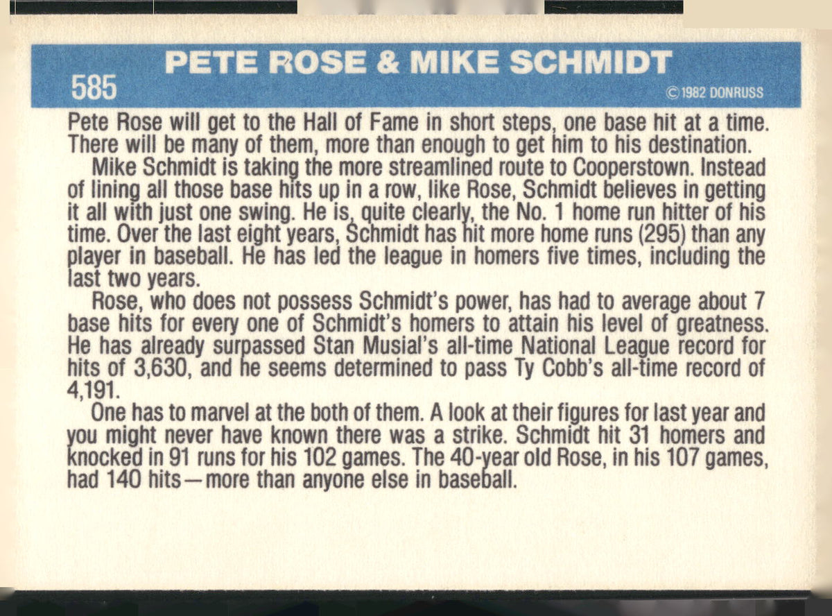 1982 Donruss #585 Phillies Finest