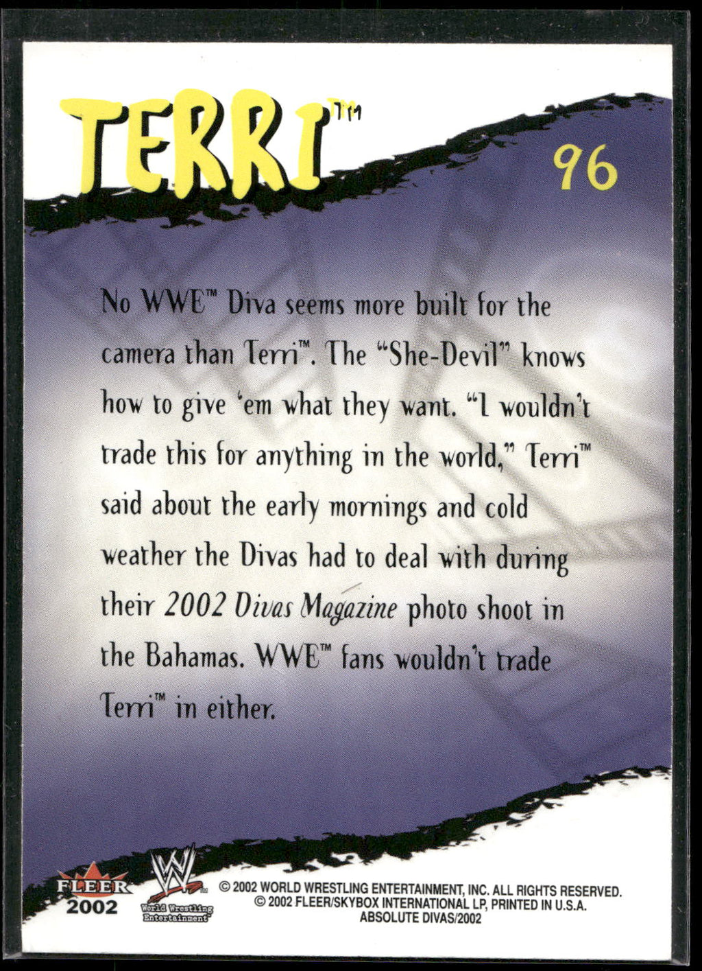 2002 Fleer WWE Absolute Divas #96 Terri