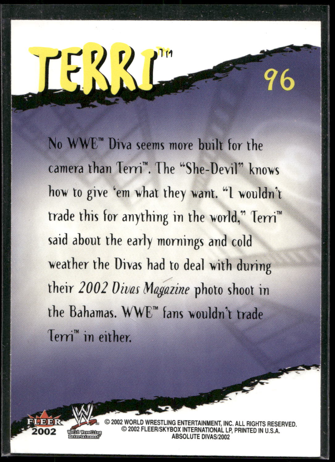 2002 Fleer WWE Absolute Divas #96 Terri