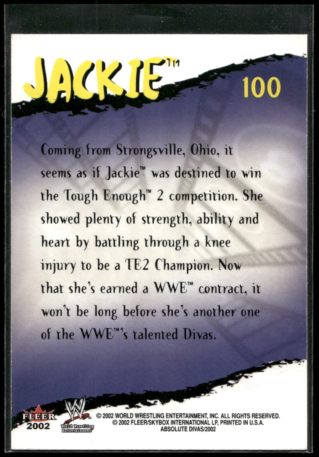 2002 Fleer WWE Absolute Divas #100 Jackie