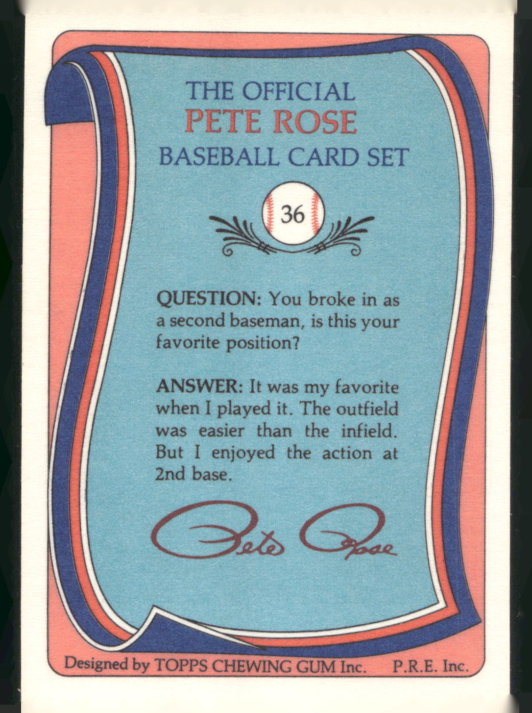 1985 Renata Galasso Pete Rose #36 Pete Rose