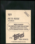 1982 Topps Stickers #121 Pete Rose