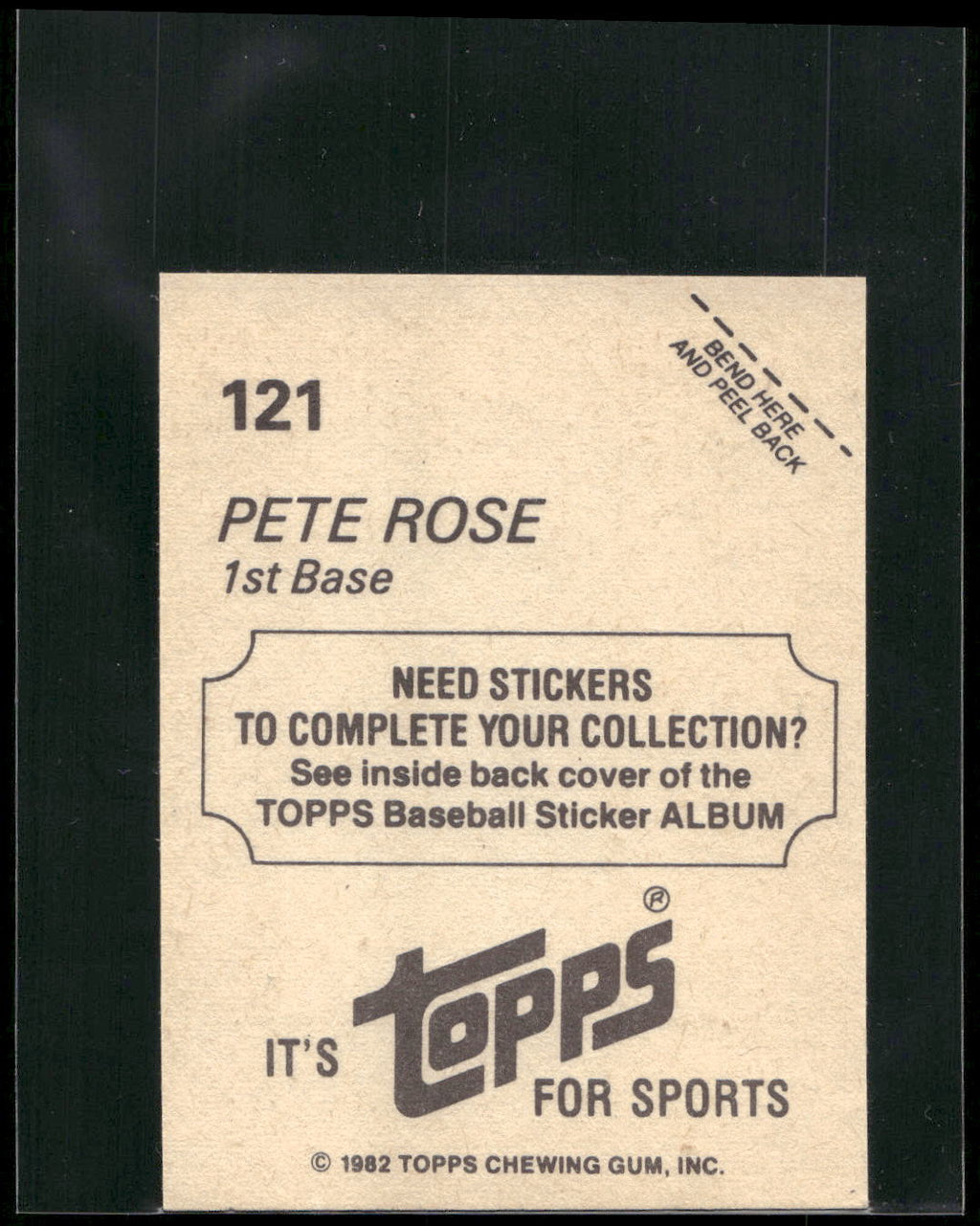 1982 Topps Stickers #121 Pete Rose