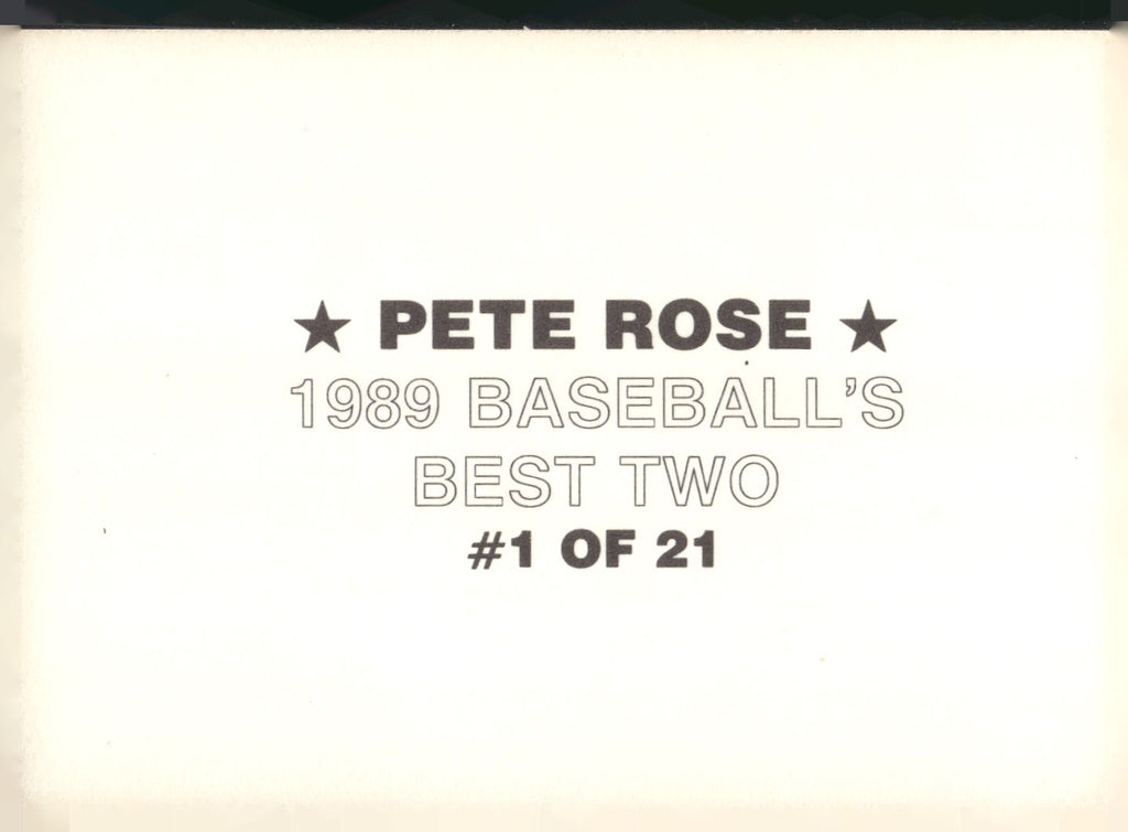 1989 Baseball's Best Two (unlicensed) #1 Pete Rose