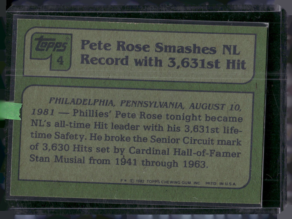 1982 Topps #4 Pete Rose