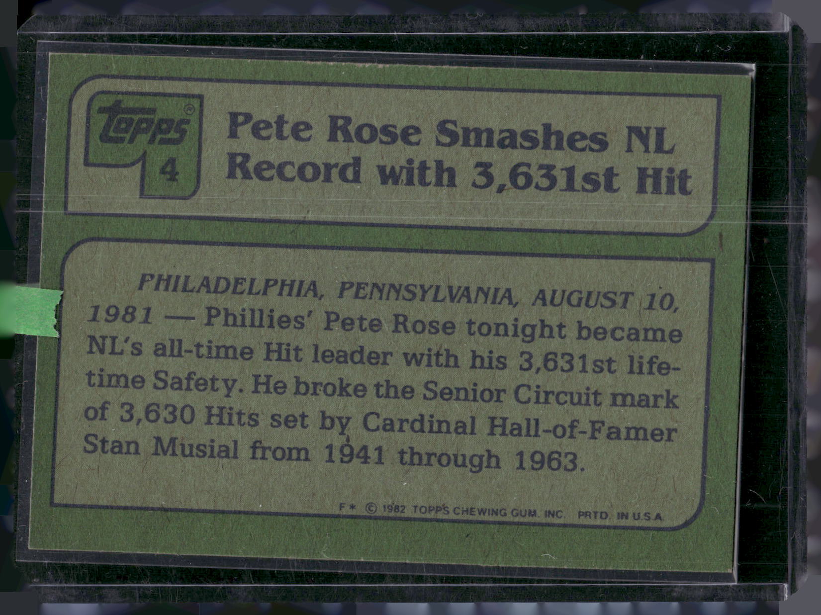 1982 Topps #4 Pete Rose