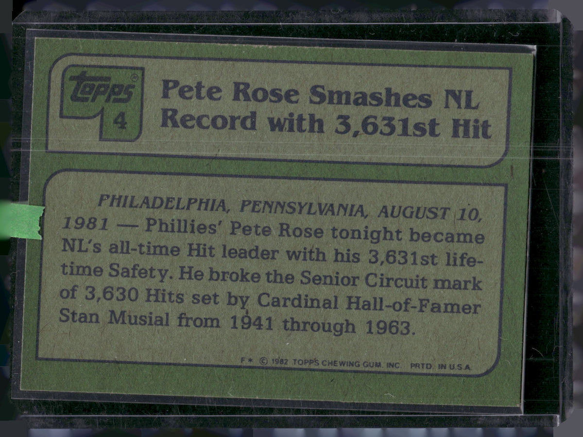 1982 Topps #4 Pete Rose