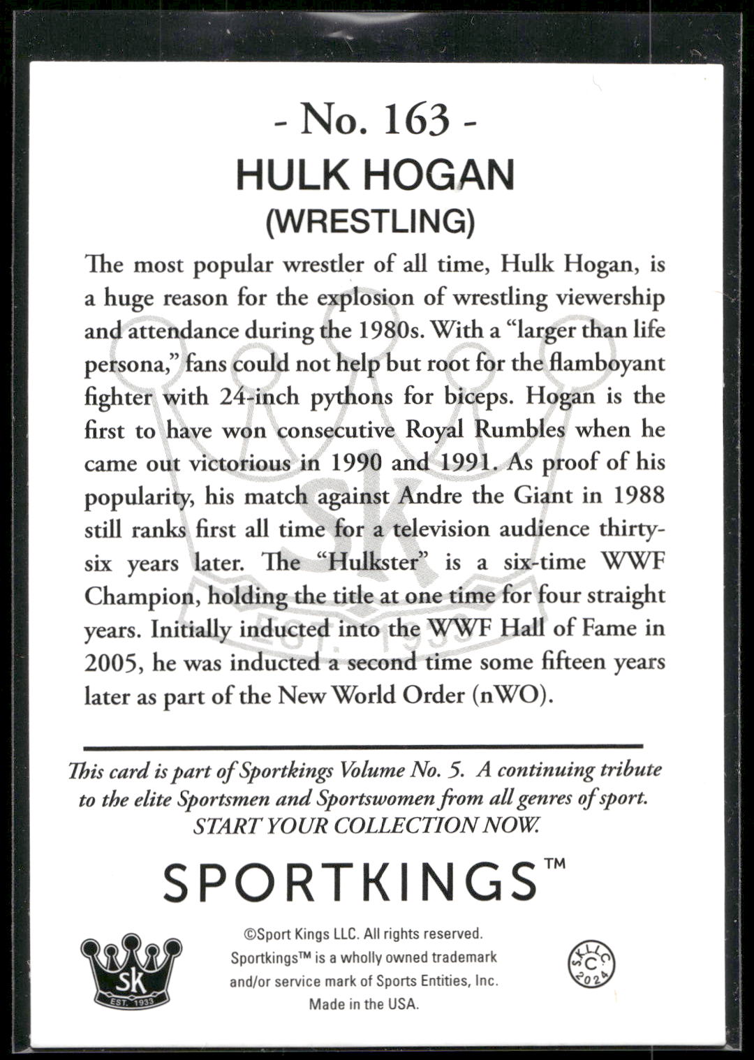 2024 Sportkings Volume 5 #163 Hulk Hogan