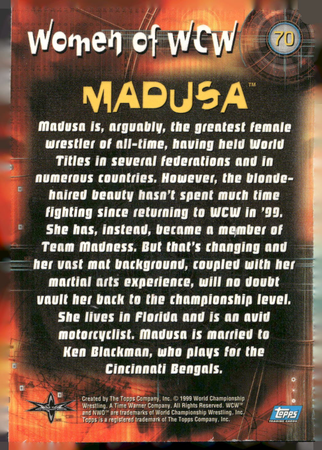 1999 Topps WCW Embossed #70 Madusa