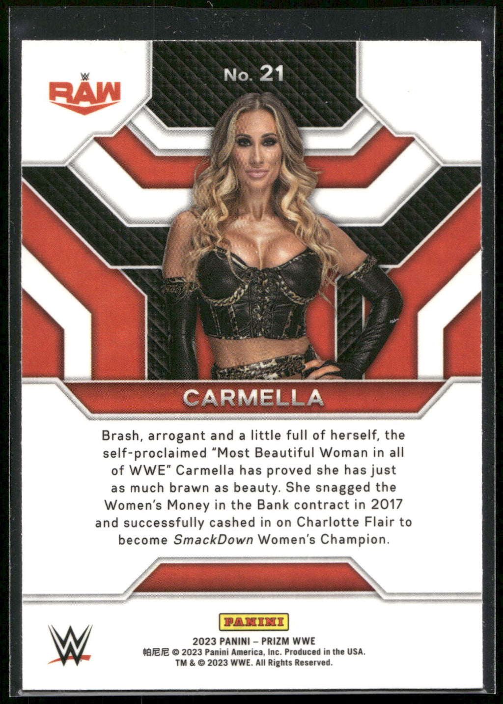 2023 Panini Prizm WWE #21 Carmella Top Tier