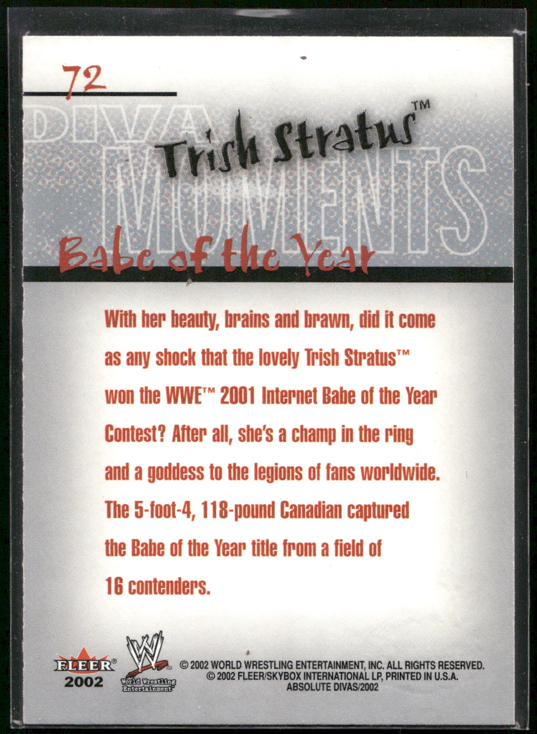2002 Fleer WWE Absolute Divas #72 Trish Stratus