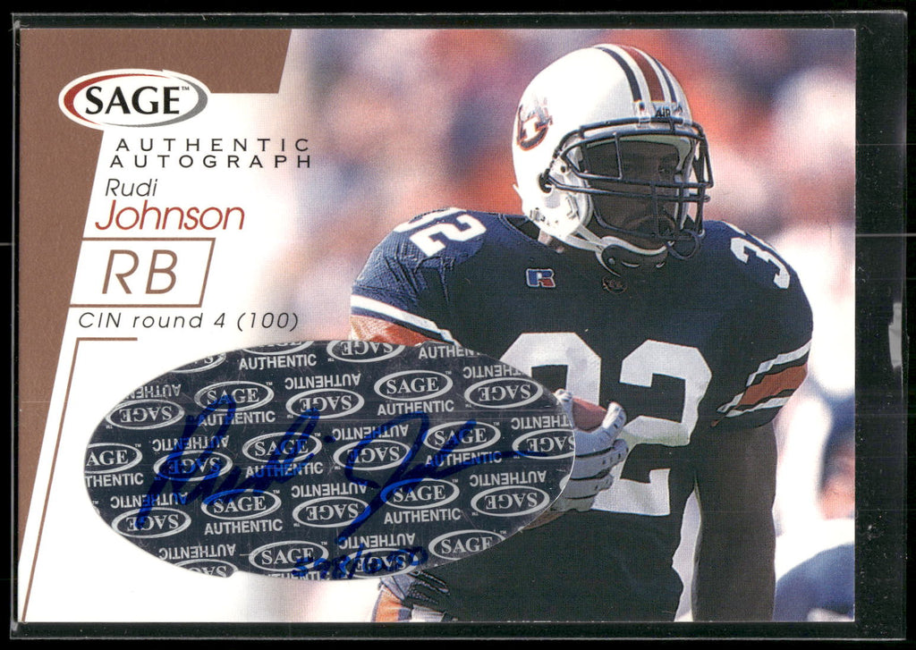 2001 SAGE #A27 Rudi Johnson Autographs Bronze #/650