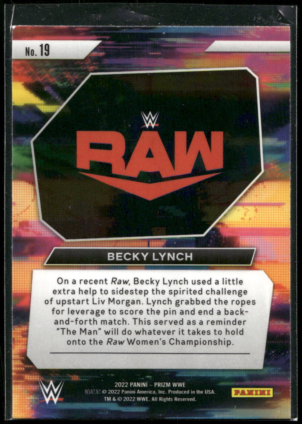 2022 Panini Prizm WWE #19 Becky Lynch WWE Next Level