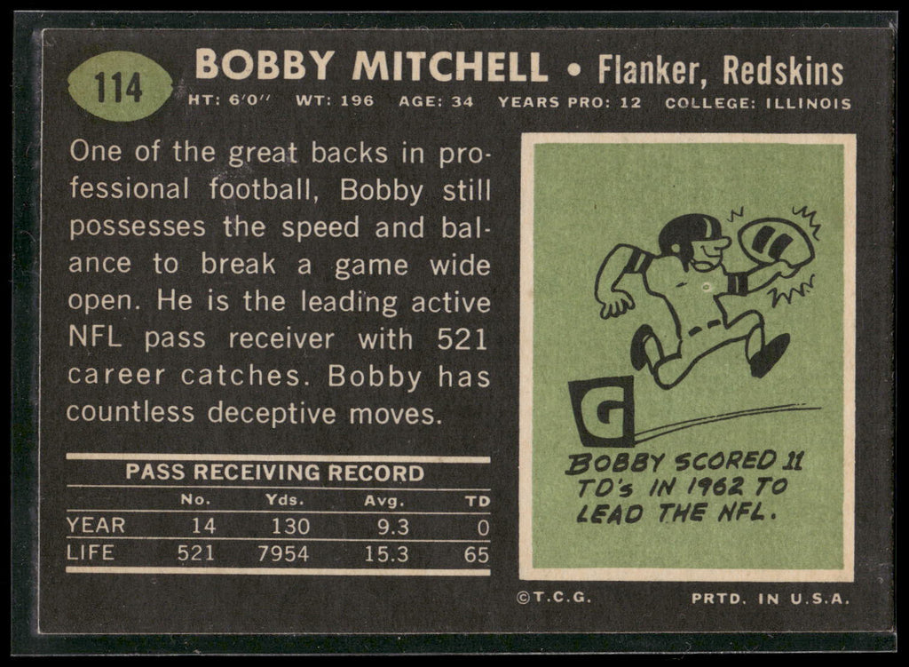 1969 Topps #114 Bobby Mitchell