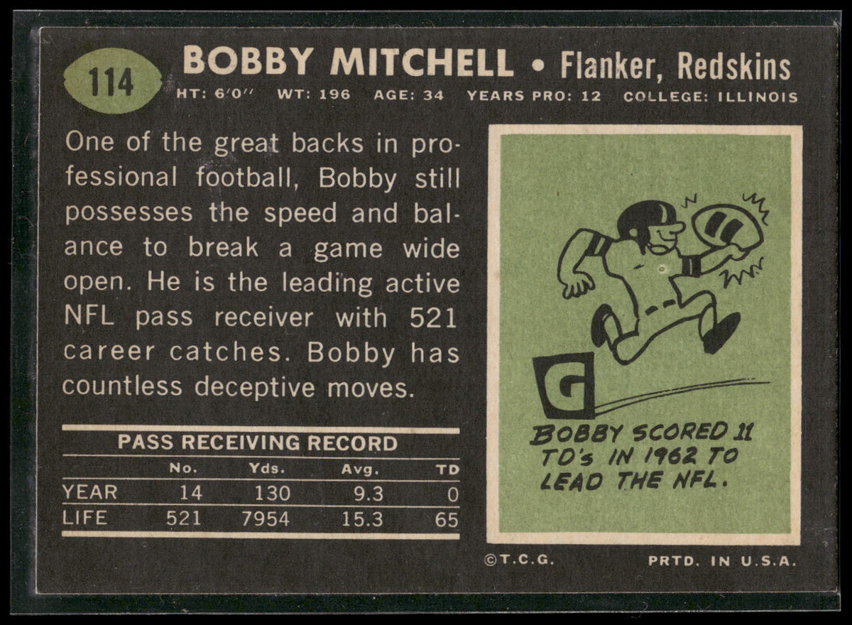 1969 Topps #114 Bobby Mitchell