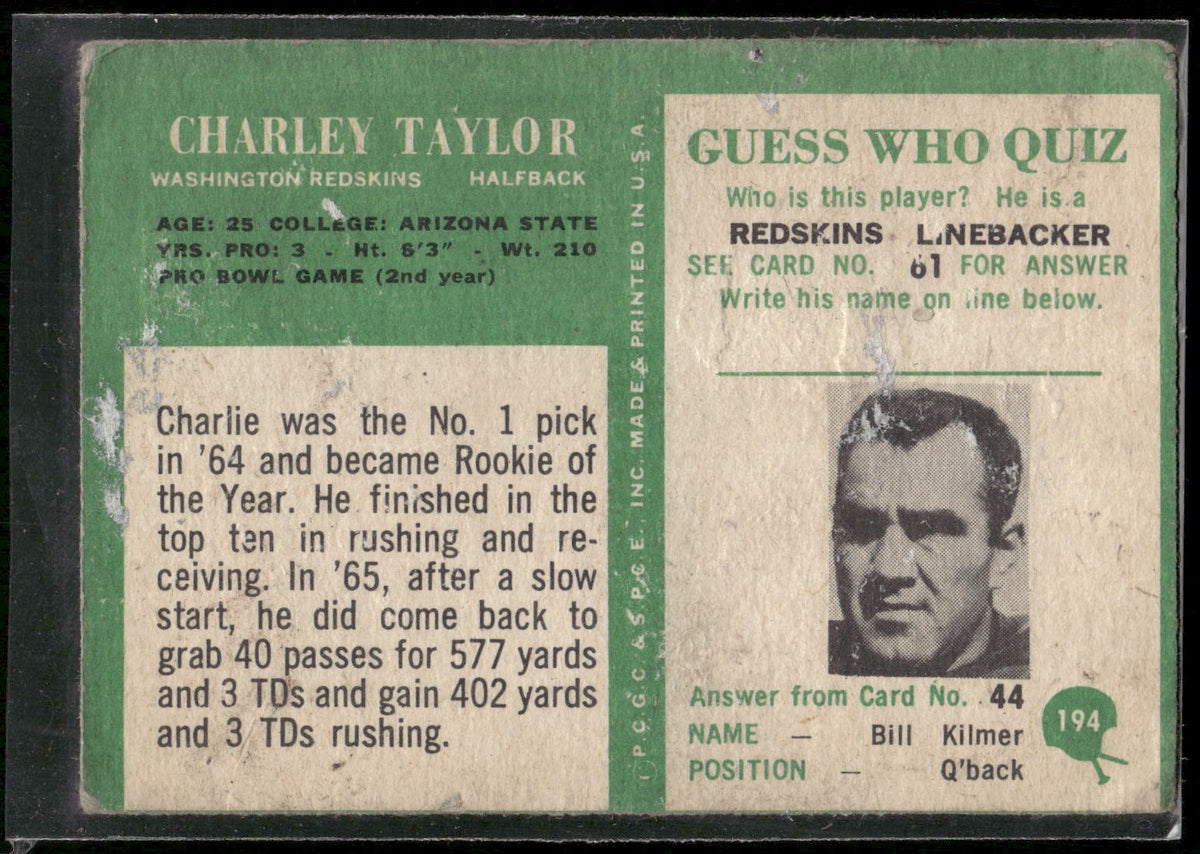 1966 Philadelphia #194 Charley Taylor