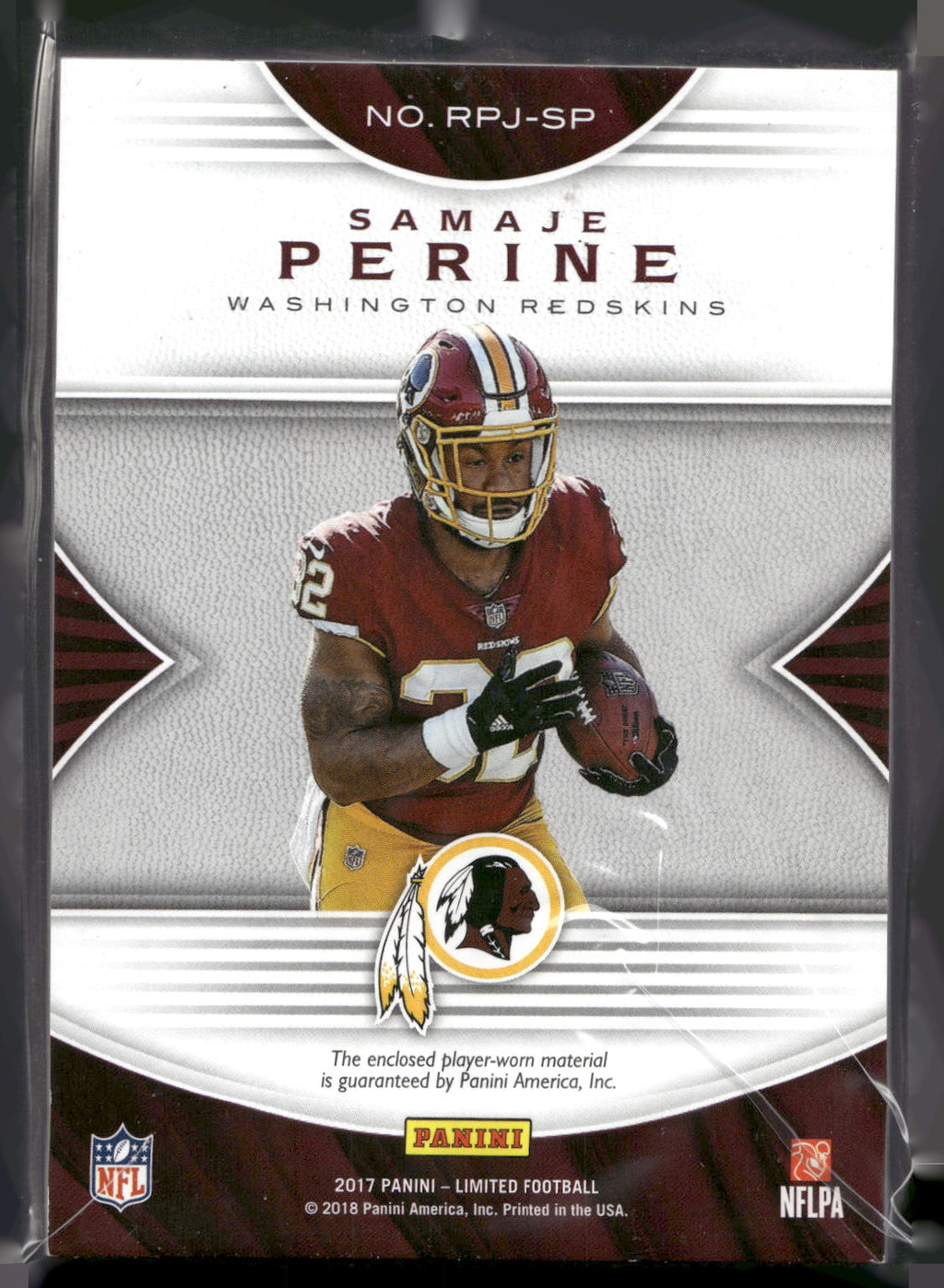 2017 Panini Limited #RPJ-SP Samaje Perine Rookie Phenoms Jerseys #/99