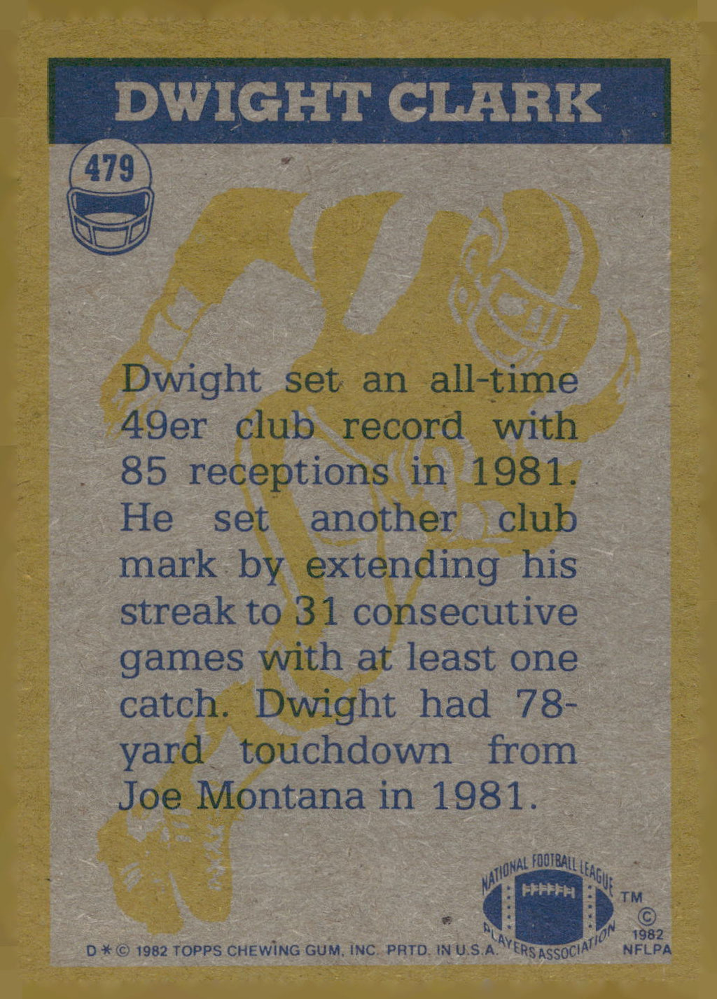1982 Topps #479 Dwight Clark