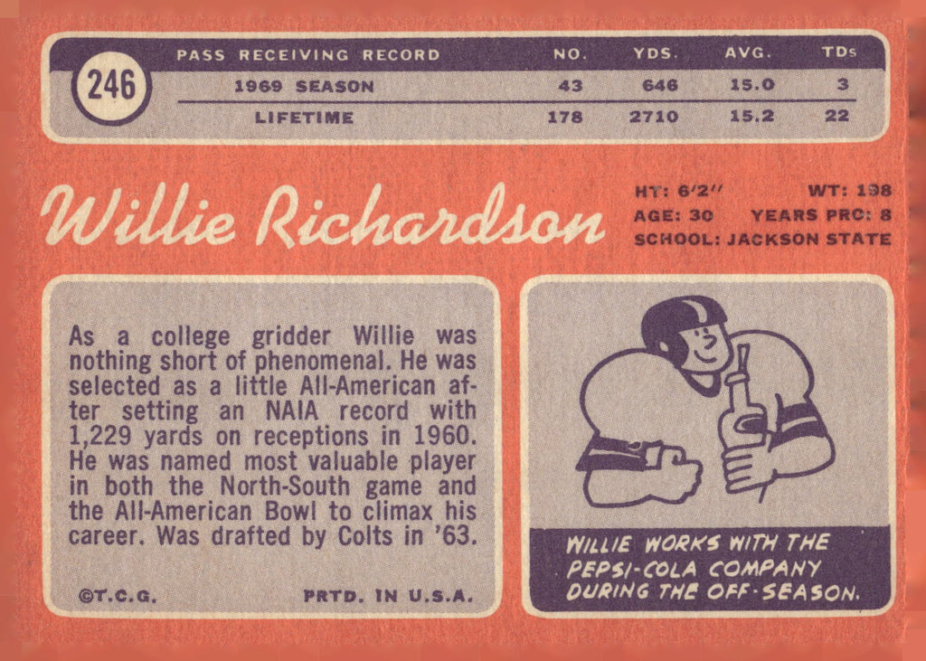 1970 Topps #246 Willie Richardson