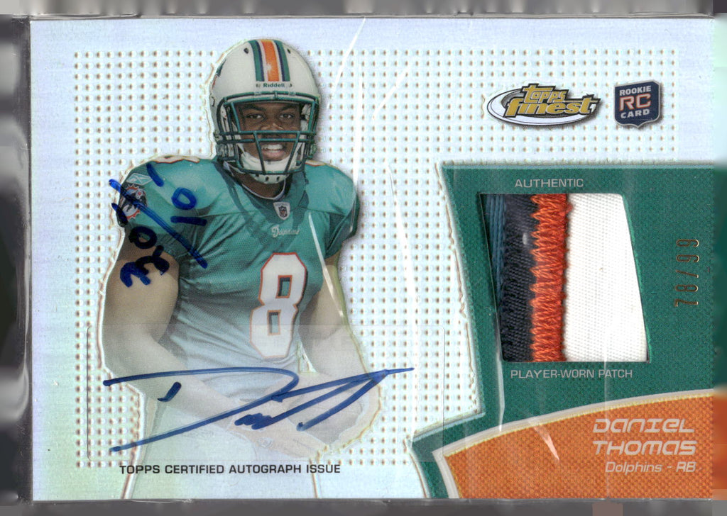 2011 Finest #RAP-DT Daniel Thomas Rookie Patch Autographs Refractors #/99